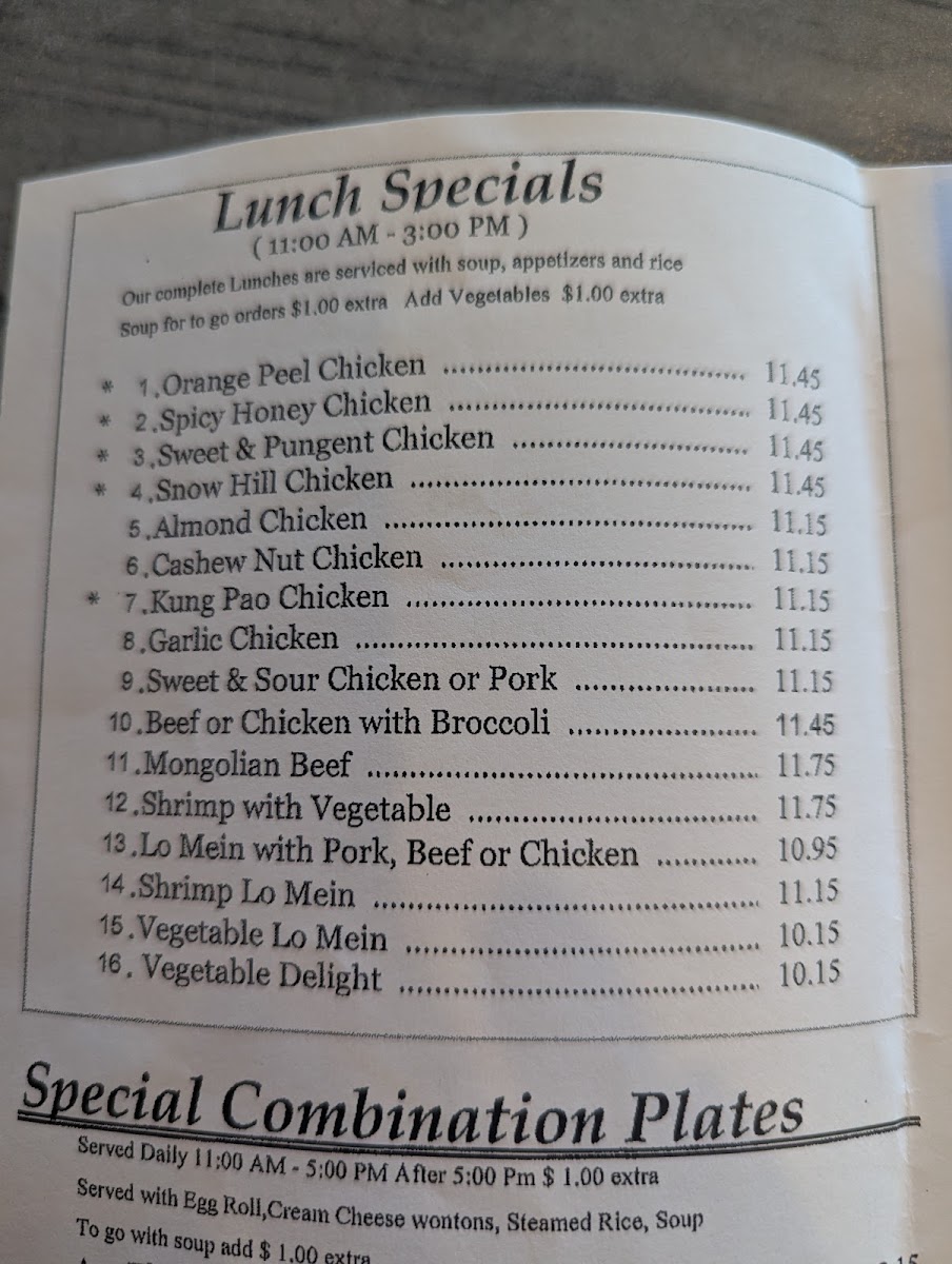 Chopsticks Chinese Cuisine Menu - Image 1