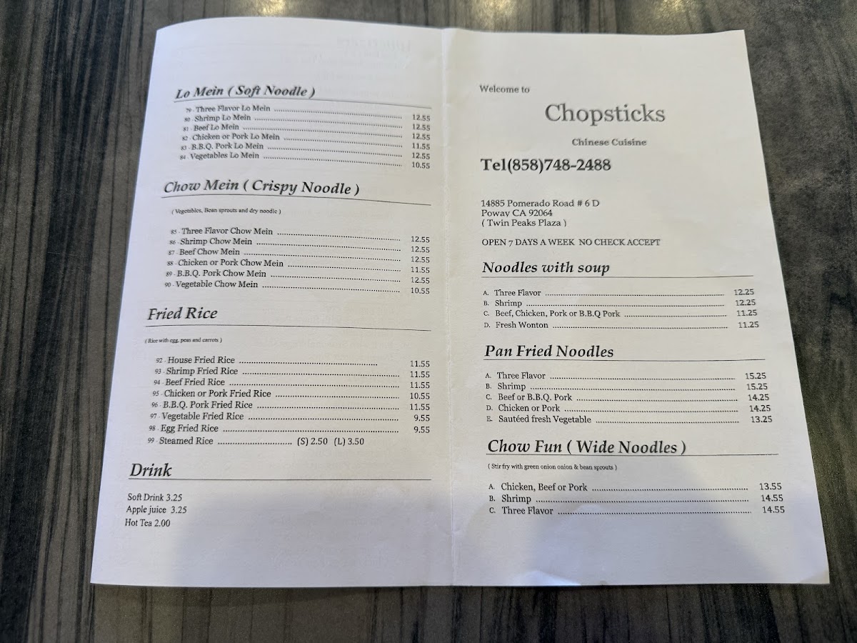 Chopsticks Chinese Cuisine Menu - Image 5