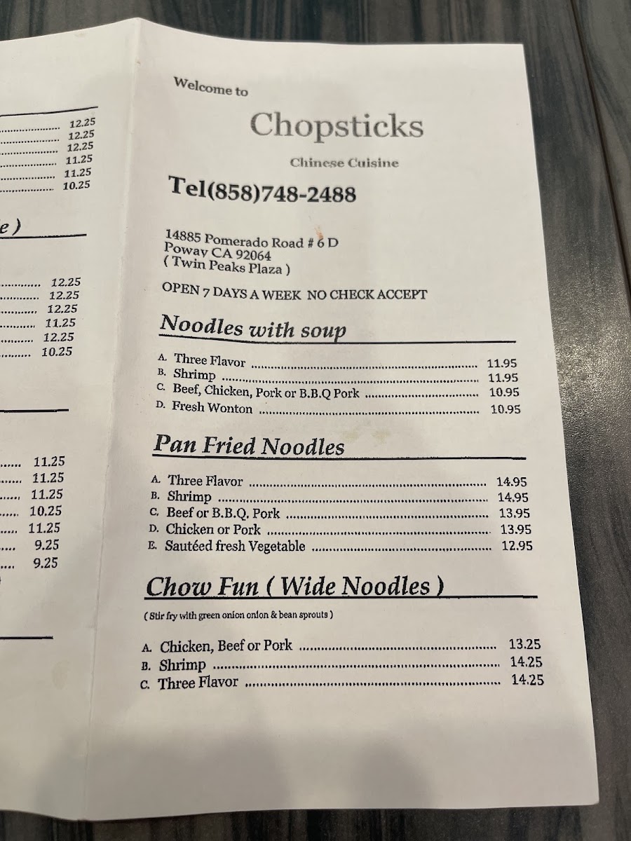 Chopsticks Chinese Cuisine Menu - Image 6